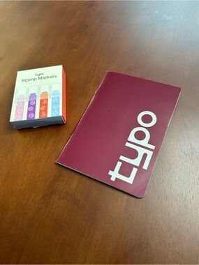 Typo 4-Pack Stamp Markers and Stapled Notebook